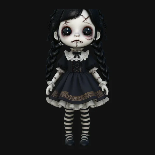 Creepy Gothic Doll Statue Design 1