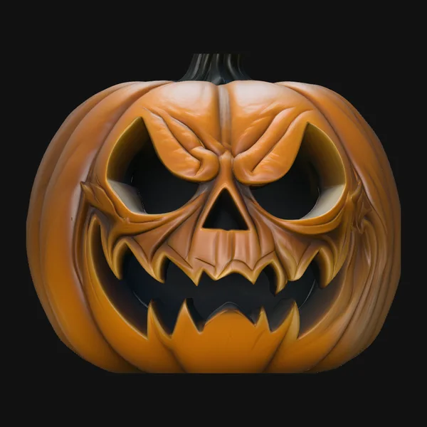 Skull Carved Pumpkin Statue Design 1